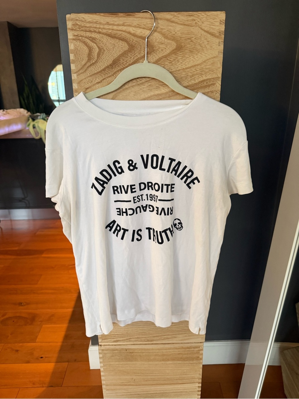 T-shirt with graphic text